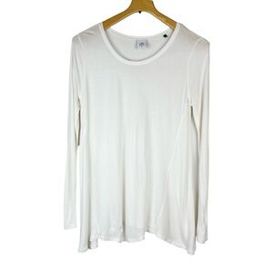 Cabi White Long Sleeve Swing Tee Shirt #3056 Size XS